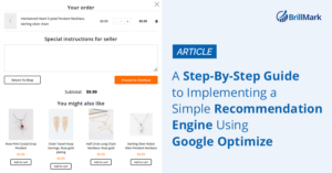 How to implement simple recommendation enging using google optimize