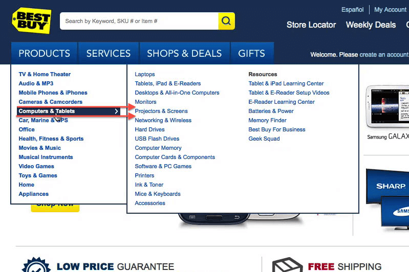 BestBuy Menu