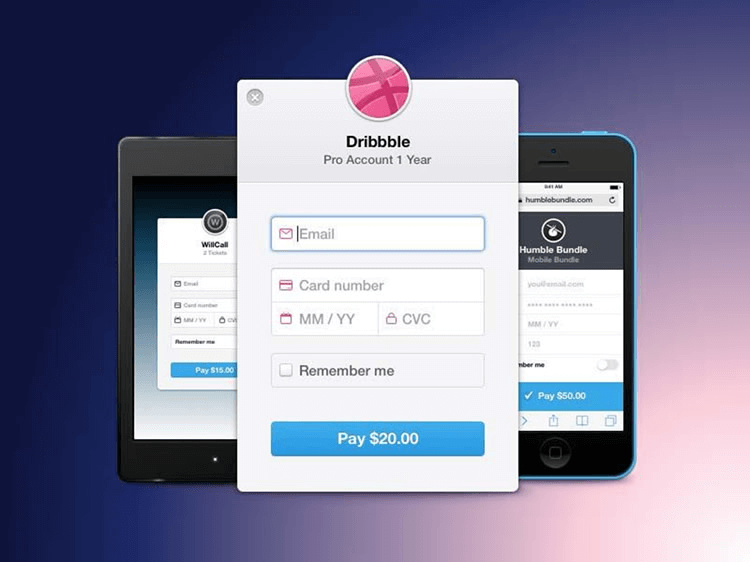 Dribbble One Page Checkout