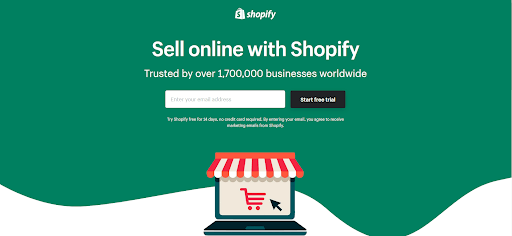 Shopify Sign Up Screen