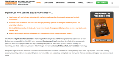 DigiMarCon New Zealand - CRO Conferences in August 2022