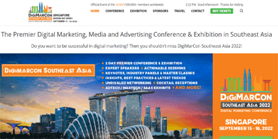 DigiMarCon Singapore - CRO Conferences in September 2022